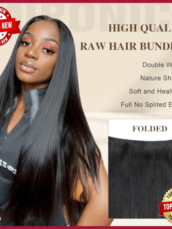 28 Inch Straight Human Hair Bundle 100% Virgin Brazilian Hair Extensions main image 4